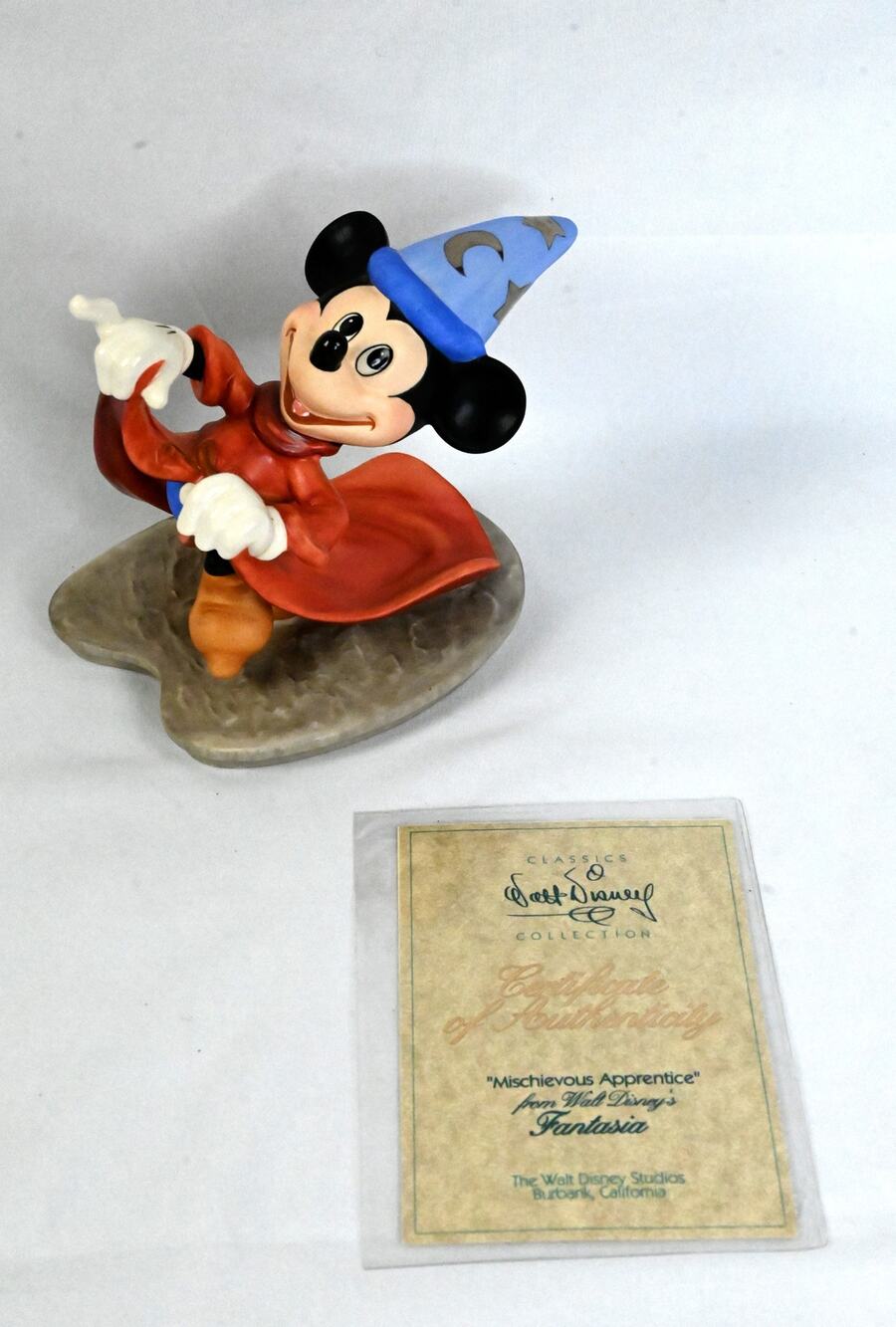 Disney WDCC Mischievous Apprentice Fantasia Mickey w/Box COA 1992